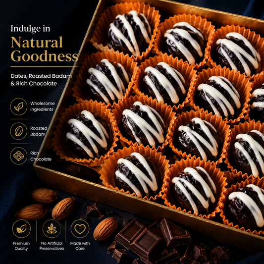 Chocolate Coated Dates with Roasted Almonds (Pre Order)
