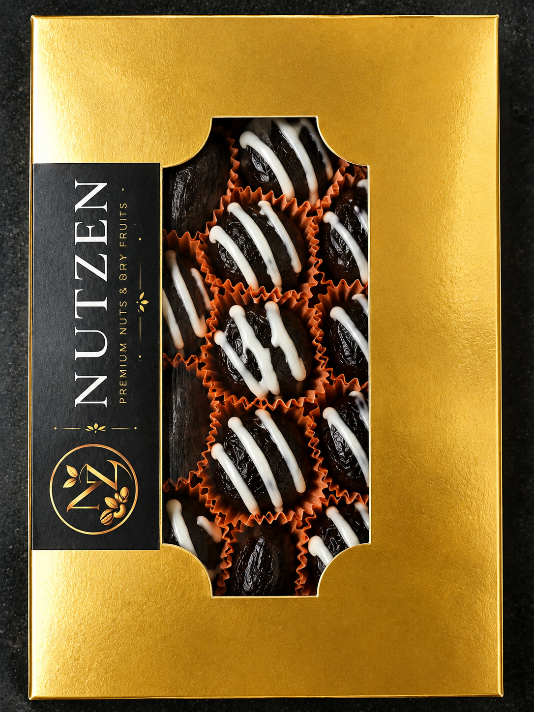 Chocolate Coated Dates with Roasted Almonds (Pre Order)